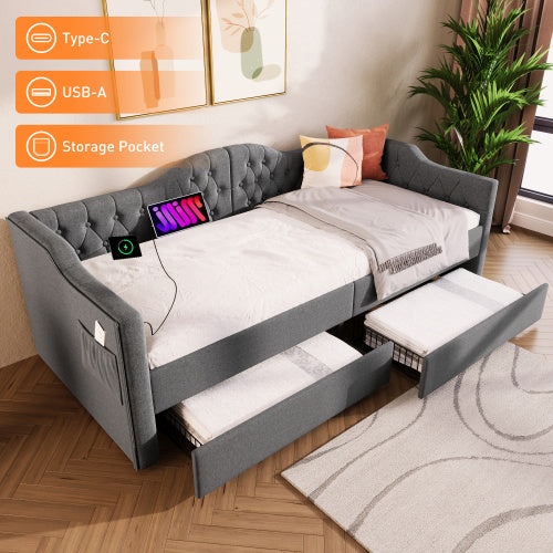 Weiches Kissen Schlafsofa mit USB-Anschlüssen – Komfort und Funktionalität für dein Wohnzimmer