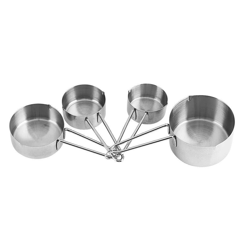 8-teiliges Set Edelstahl Messbecher & Löffel Set für Zucker, Kaffee, Milch - Küchenhelfer & Backzubehör