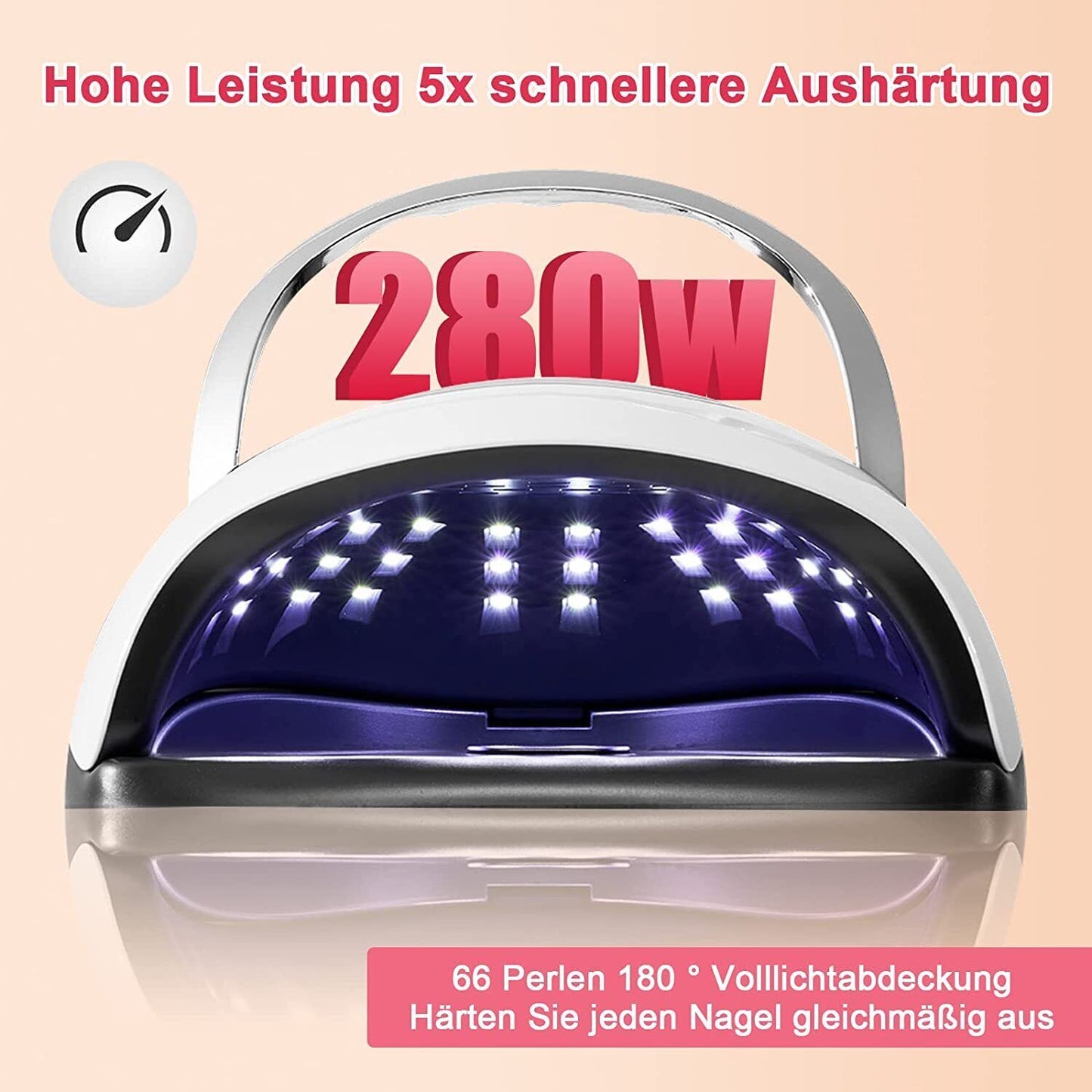 280W Gel Lichthartungsgerat Sensor Nageltrockner Mit 4 Timer LED UV Nagel Lampe