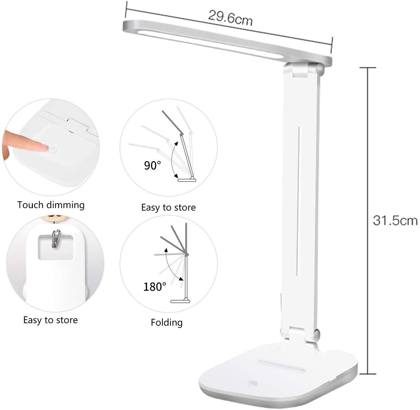 LED Klemmleuchte Dimmbar Schreibtischlampe Leselampe Flexibel USB Tisch-Lampe DE